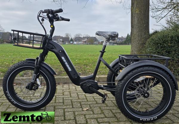 Elektro Dreirad Zemto-Revom Trike T3, Mittelmotor schwarz, dicke Reifen
